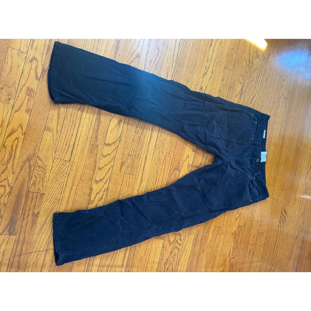 Black Corduroy Straight Leg Jeans